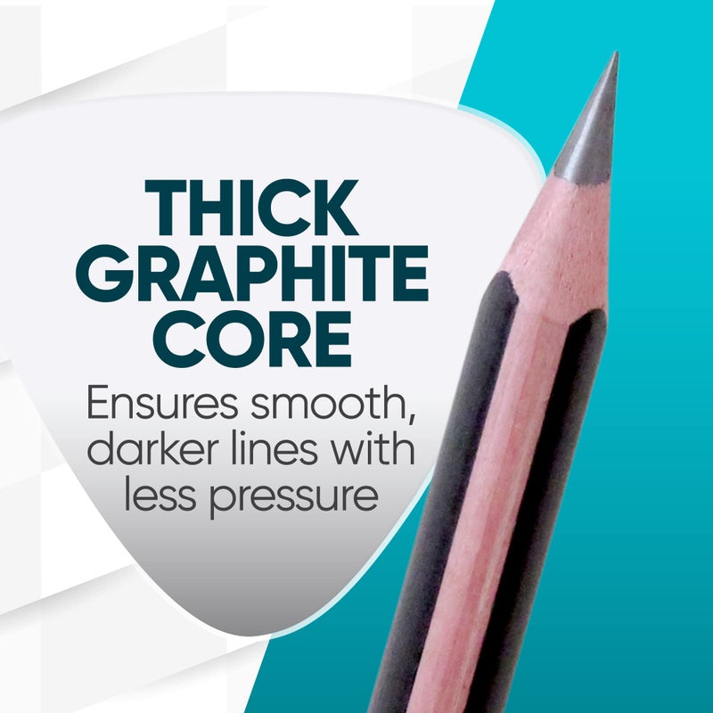 KOALA TOOLS | Bear Claw Pencils 1-Pack (6 Pencils) - Fat, Thick, Strong, Triangular Grip, Graphite, 2B Lead with Eraser - Suitable for Kids, Art, Drawing, Drafting, Sketching & Shading - Image 2